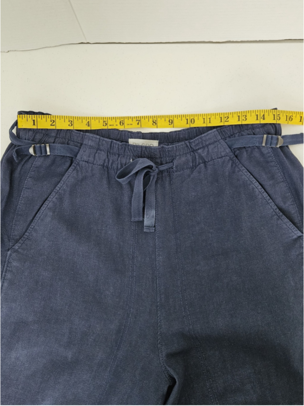 Anthropologie Pilcro Beach Cargo Wide Leg Linen Blend Pants Size M Blue - Picture 11 of 14
